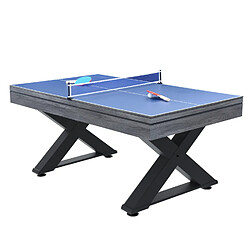 Acheter Concept Usine Table multi-jeux en bois gris ping-pong et billard TEXAS