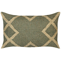 Beliani Coussin GOPI Jute 30 x 50 cm Géométrique Vert