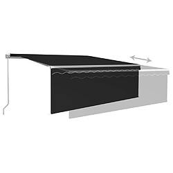 Acheter Maison Chic Auvent manuel rétractable avec store | store extérieurs de porte | Marquise Brise-soleil et LED 4x3 m Anthracite -GKD11943