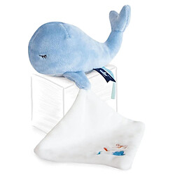 Doudou et Compagnie Mini peluche Baleine avec doudou - bleu - 15 cm pas cher