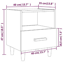 vidaXL Tables de chevet 2 pcs Chêne marron 40x35x47 cm pas cher