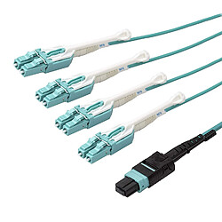 StarTech MPO8LCPL1M câble de fibre optique 1 m OM3 MPO/MTP 8x LC Eau (Fiber Breakout Cable 1m MPO / MTP to LC)