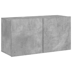 vidaXL Meuble TV mural gris béton 80x30x41 cm