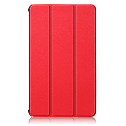 Etui en PU avec support tri-pliure rouge pour votre Lenovo Tab M7 TB-7305F