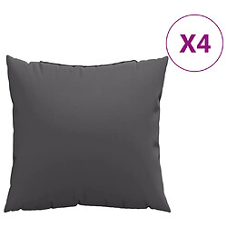 vidaXL Coussins de canapé lot de 4 anthracite 60x60 cm tissu