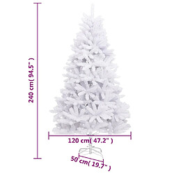 Sapin de Noël vidaXL Blanc 240 cm pas cher