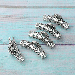 Avis 5x Viking Perles Cheveux Barbes Décors Bracelet Pendentif Bijoux DIY 4.2 X 1.5 Cm