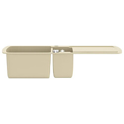 Avis vidaXL Évier de cuisine Granit Double lavabo Beige