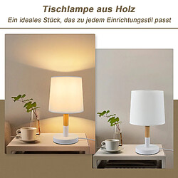 Avis NETTLIFE Lampe de chevet Set de 2 lampes de table Salon - en bois E27 Douille Bedside Lamp Chambre à coucher Blanc