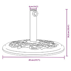 vidaXL Base de parasol pour mâts Ø38 / 48 mm 12 kg rond pas cher