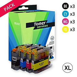 Compatible Brother LC223VALBP Pack 12 Cartouches marque Toner Services noires et couleurs (série Cerf volant)