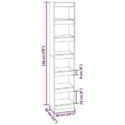 vidaXL Bibliothèque/Séparateur de pièce Blanc 40x30x198 cm pas cher