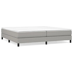 Maison Chic Lit Adulte - Lit simple Lit à sommier tapissier avec matelas moelleux - Meuble de Chambre - Gris clair 200x200cm Tissu -MN42569