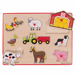 Bigjigs Toys Puzzle à soulever en bois - Ferme