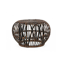 Webmarketpoint Table basse d'extérieur en rotin marron DORADAL pouf diamètre 65x h44 cm