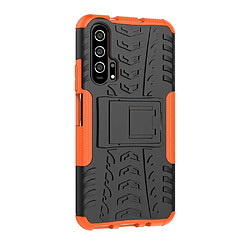 Wewoo Coque Renforcée Pour Huawei Honor 20 Pro Texture de pneu TPU + PC Antichoc avec support Orange