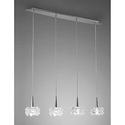 Luminaire Center Suspension Artic 4 Ampoules G9 Line, chrome poli