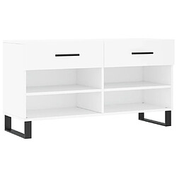 Maison Chic Banc à chaussures | Meuble de rangement à chaussures Meuble d'Entrée blanc 102x35x55 cm bois d'ingénierie -MN42029