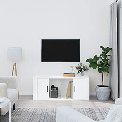 vidaXL Meuble TV Blanc 100x35x40 cm Bois d'ingénierie