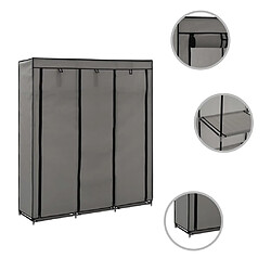 vidaXL Armoire avec compartiments et barres Gris 150x45x175 cm Tissu