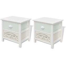 Maison Chic Lot de 2 Tables de chevet - Tables de Nuit en style français Bois