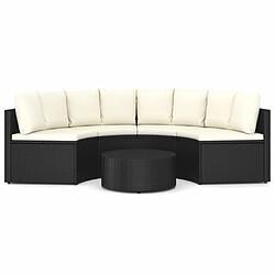 Avis Maison Chic Salon de jardin 5 pcs + coussins - Mobilier/Meubles de jardin - Table et chaises d'extérieur Résine tressée Noir -MN52783