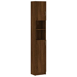 Maison Chic Armoire de bain,Meuble de rangement de salle de bain,Meuble haut Chêne marron 32x25,5x190 cm Bois d'ingénierie -GKD863014