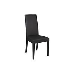 Avis Vente-Unique Lot de 2 chaises TACOMA - Simili noir & pieds noirs