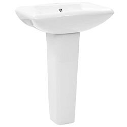 vidaXL Lavabo autoportant avec socle Céramique Blanc 580x470x200 mm