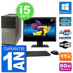 PC Dell 3010 MT Ecran 27" i5-3470 RAM 8Go Disque Dur 1To HDMI Windows 10 Wifi - Occasion