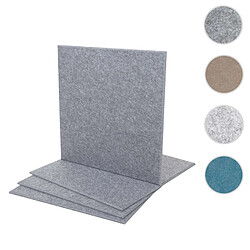 Mendler Jeu de 4 panneaux muraux acoustiques HWC-L52, panneaux muraux acoustiques, insonorisant 1qm surface 50x50cm ~ gris