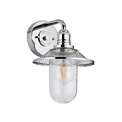 Elstead Lighting Applique murale salle de bains Hinkley Acier,verre grainé transparent Chrome poli