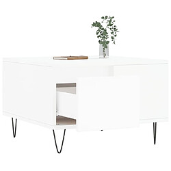 Acheter Maison Chic Table basse,Table Console Table d'appoint, Table pour salon blanc 55x55x36,5 cm bois d'ingénierie -MN55876