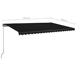 vidaXL Auvent automatique sur pied 500x300 cm Anthracite pas cher