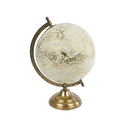 L'Héritier Du Temps Mappemonde Globe Terrestre L Décoratif Rotatif Planisphère sur Pied en Métal Crème et Gold 20x20x30cm