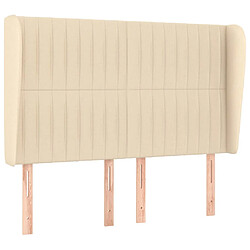 Maison Chic Tête de lit scandinave avec oreilles,meuble de chambre Crème 147x23x118/128 cm Tissu -MN58319