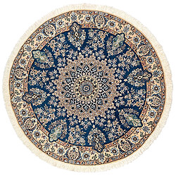 Vidal Tapis de laine 150x150 Bleu Nain