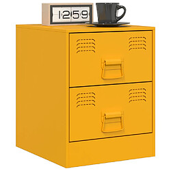 Acheter vidaXL Table de chevet jaune 34,5x39x44 cm acier