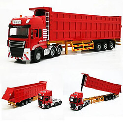 Universal Simulation semi-remorque poids lourd camion benne camion alliage transport modèle jouet camion modèle collection cadeau |(Rouge)