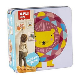 Apli Agipa Jeu de gommettes Boite metal Lion