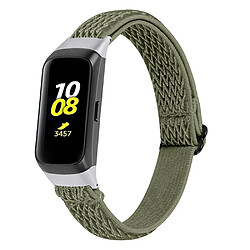 Bracelet en nylon tressée réglable olive verte pour votre Samsung Galaxy Fit R375