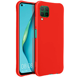 Avizar Coque Huawei P40 Lite Protection Silicone Gel Flexible Coins Bumper Rouge