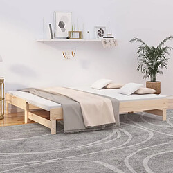 vidaXL Lit coulissant sans matelas 2x(90x190) cm Bois de pin massif 