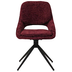 Avis Mendler Lot de 2 chaises de salle à manger HWC-N73, chaise de cuisine, pivotante Auto-Return, tissu/textile chenille (490g/m²) Oeko-Tex ~ bordeaux