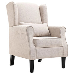 vidaXL Fauteuil beige tissu