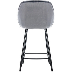 Avis Decoshop26 Lot de 2 tabourets de bar chaises hautes assise effet capitonnée en velours gris foncé et métal noir 10_0004161