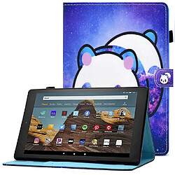 Etui en PU magnétique avec support, porte-cartes et porte-stylo pour votre Amazon Fire HD 10 (2015)/(2017)/(2019) - Panda