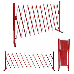 Mendler Grillage HWC-B34, grille protectrice télescopique, aluminium rouge/blanc ~ hauteur 103cm, largeur 37-300cm