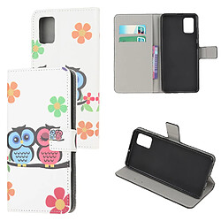 Etui en PU impression de motifs deux hiboux pour votre Samsung Galaxy A41 (Global Version)