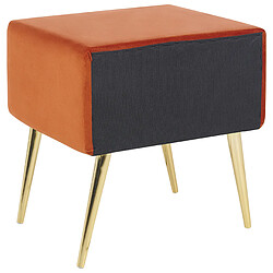 Beliani Table de chevet Velours Orange FLAYAT pas cher